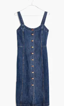 Madewell Denim Button-Front Tank Dress Hensley Wash Size 00