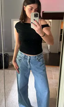 Princess Polly Black off the shoulder top