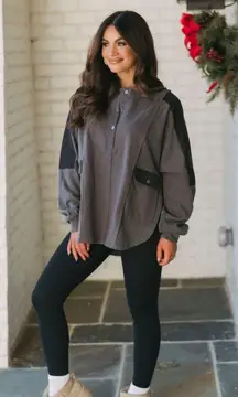 Corduroy Contrast Quarter Snap