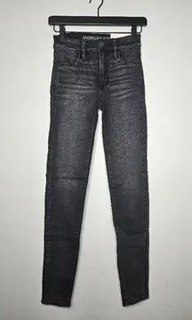 American Eagle Outfitters Faded Black High Rise Jegging 00 Long Super Stretch​