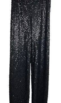 Calzedonia Black Sequin Wide Leg Pants Sparkly Party Occasion Evening Small