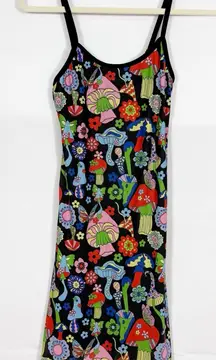 Current Mood X Dolls Kill Dark Surreal World Cami Dress Mushroom Print Mesh