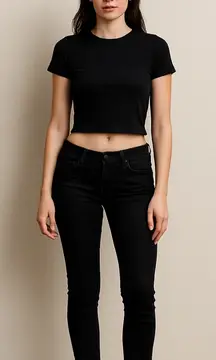 GAP Black Low Rise Skinny Jeans 28R Women’s Y2K Stretch Denim biker moto edgy