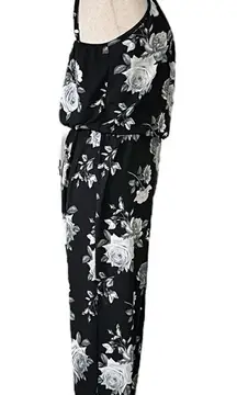 Eye Candy black and white floral sleeveless jumpsuit