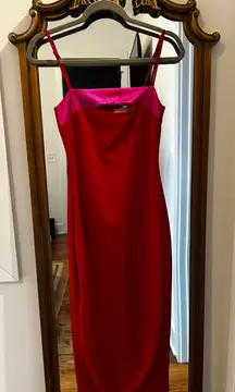 Blush Red And Pink Midi Dress