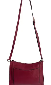Kattee Cowhide Leather Crossbody Bag Burgundy Pebbled Shoulder Purse NWOT