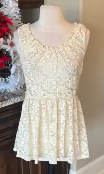 Romantic Lace Top Semisheer Peplum rue21 Womens Medium Nylon