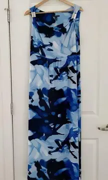 Chico's  Abstract Print Watercolor Jersey Maxi Dress Size 2