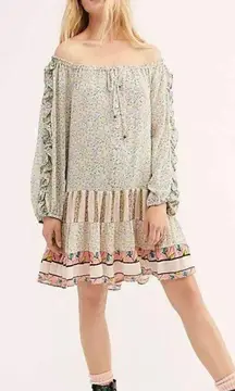 Free People Flowers In Your Hair Chiffon Mini Dress