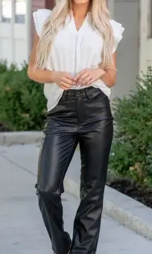 NWT Judy Blue Faux Leather High Rise Straight Pants Jeans Rocker Grunge Punk