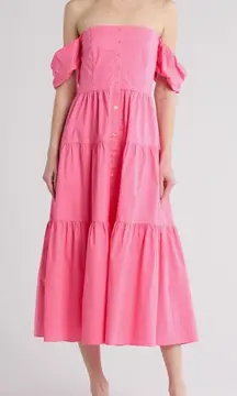 NWT Staud elio dress in pink plumeria