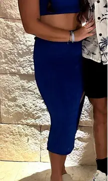 Blue Skirt & Top Set Shein