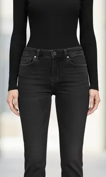 AG Adriano Goldschmied The Angel Bootut Jeans Womens 28R Black Denim Fashion USA