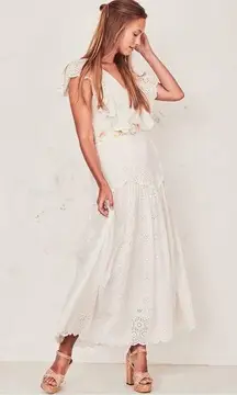 Love Shack Fancy  Cressida White Maxi Dress