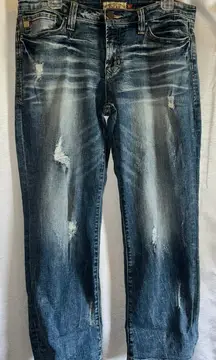 Straight-Leg Distressed Jeans