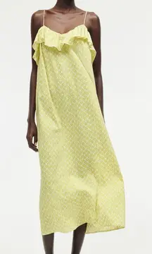 H&M Bright Yellow Midi Strappy Dress
