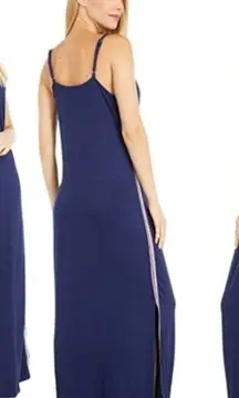 Splendid Nightgown Dress Womens Medium Blue Side Strap‎ V Neck Maxi