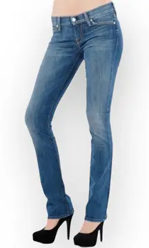 new 7 For All Mankind® ✪ Sequin Squiggle Stretch Straight Leg Denim Jeans ✪ 25 ✪