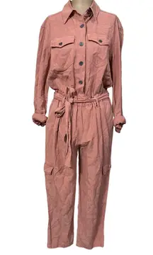 Alice + Olivia Classics Linen Blend Sleeve Jumpsuit