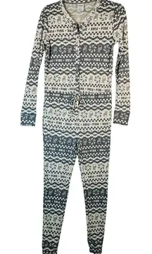 PINK Victoria's Secret XS Pajama Jumpsuit One Piece Sleepwear Peace Sign Thermal