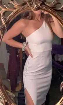 White One Shoulder Cocktail Dress