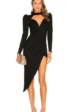 Michael Costello x REVOLVE Kira Midi Dress in Black XSmall New