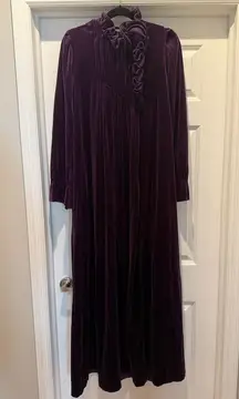 Gilligan & O'Malley Women's Purple Kimono Robe M Long Sleeve Ruffle Tie