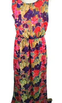W118 by Walter Baker Maxi Dress Large Multicolor‎ Floral Sleeveless Lined