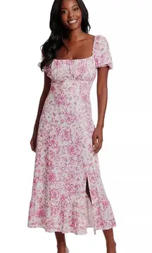 Floral Pink Midi Dress