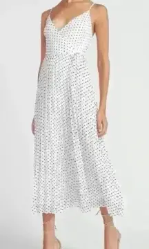 Express White With Black Swiss Polka Dot Wrap Front Maxi Dress Size L