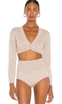 Michael Costello X Revolve Natural Cropped Cardigan Sz XXS