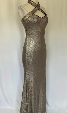 halter sequin gown new with small flaw