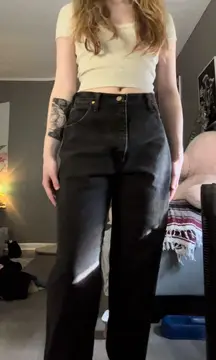 Black  Mom Jeans