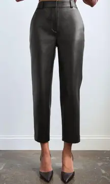 Aritzia Babaton Command Cropped Pant Vegan Leather NWT Black