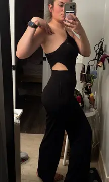 Revolve NBD Black Cut Out Flared Jumpsuit