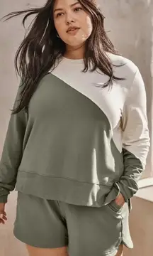 Summersalt The‎ Softest French Terry Pullover Agave & White Sand Size XS