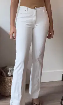 RF Jeans by Rolusio White Flare Jeans Size 6 Cotton Blend Stretch Bootcut