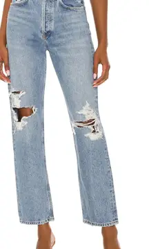 Agolde 90s Mid Rise Loose Jeans Distressed Ripped‎ Wander Denim Size 28
