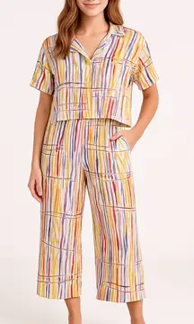 Jams World Viola Twist 2 Piece Set Button Up Boxy Top & Wide Leg Pants Medium🧡🎀