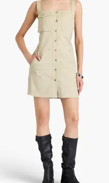 Helmut Lang button front stretch-cotton Utility mini dress size S small NWT $425
