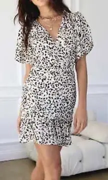 EUC ADELYN RAE Babel Leopard Dress in Cream Animal -Size L