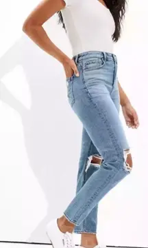American Eagle Mom Jeans Size 14 Regular Distressed
