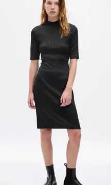 Mockneck Rib Midi Dress