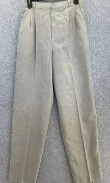 Christy Girl by Dori Adler Women's High Waist Trousers Size 12 Beige Tapered USA