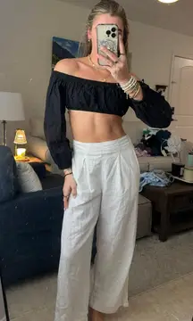 Strapless Long Sleeve Crop Top