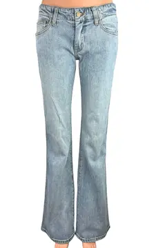 Pacsun Blue Light Wash Low Rise Y2K Stretch Denim Flared Bell Bottom Jeans Sz S