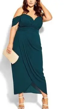 City Chic Emerald Green Entwine Maxi Dress Sz.XS(14) NWT