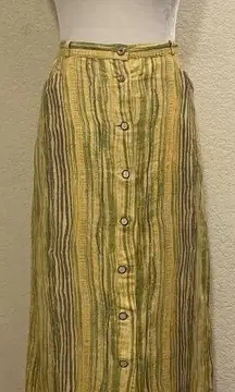 Sport Eight Australia Vintage 70s Yellow/green Striped Maxi Skirt