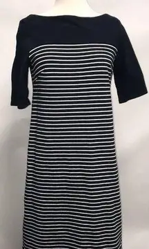 Gap Womens Dress Size Small Navy Blue White Striped Short Sleeve Fall Cotton