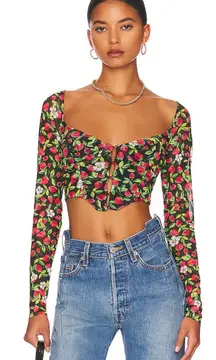 Urban Outfitters AFMR corset strawberry top xx1347